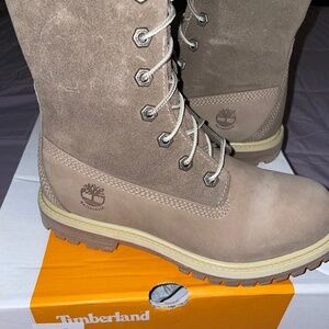 Timberland Womens Authentic Mid Warm Waterproof Taupe Boots Size 5.5 W/L